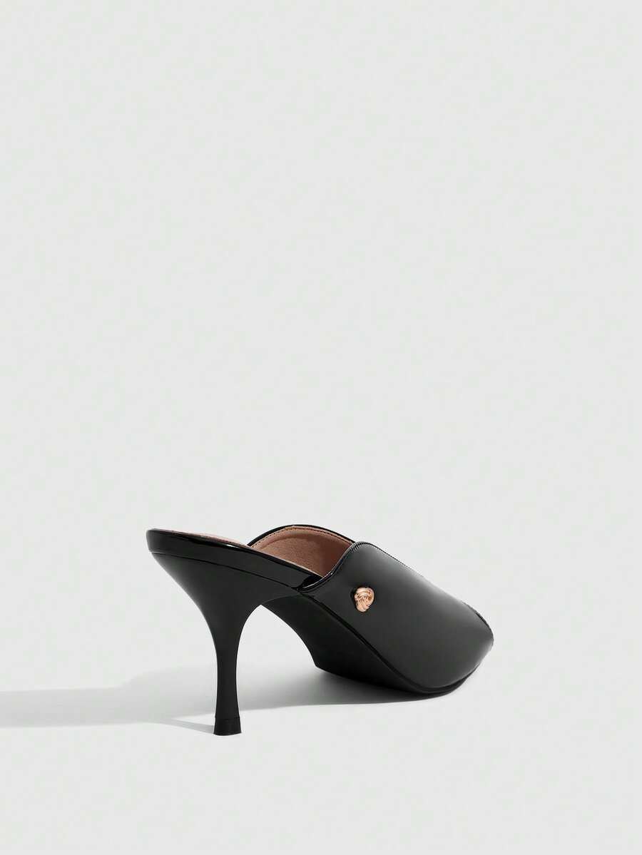 Women's open toe slingback platform sandals featuring a stiletto mid heel and smooth PU leather finish