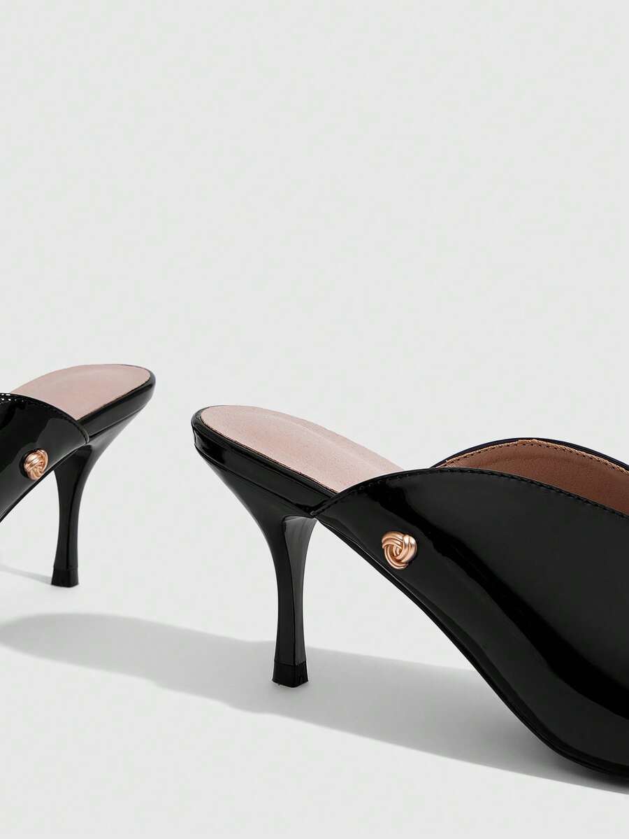 Women's open toe slingback platform sandals featuring a stiletto mid heel and smooth PU leather finish