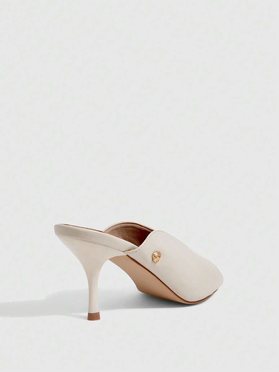 Women's open toe slingback platform sandals featuring a stiletto mid heel and smooth PU leather finish
