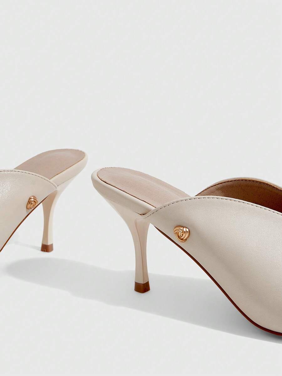 Women's open toe slingback platform sandals featuring a stiletto mid heel and smooth PU leather finish