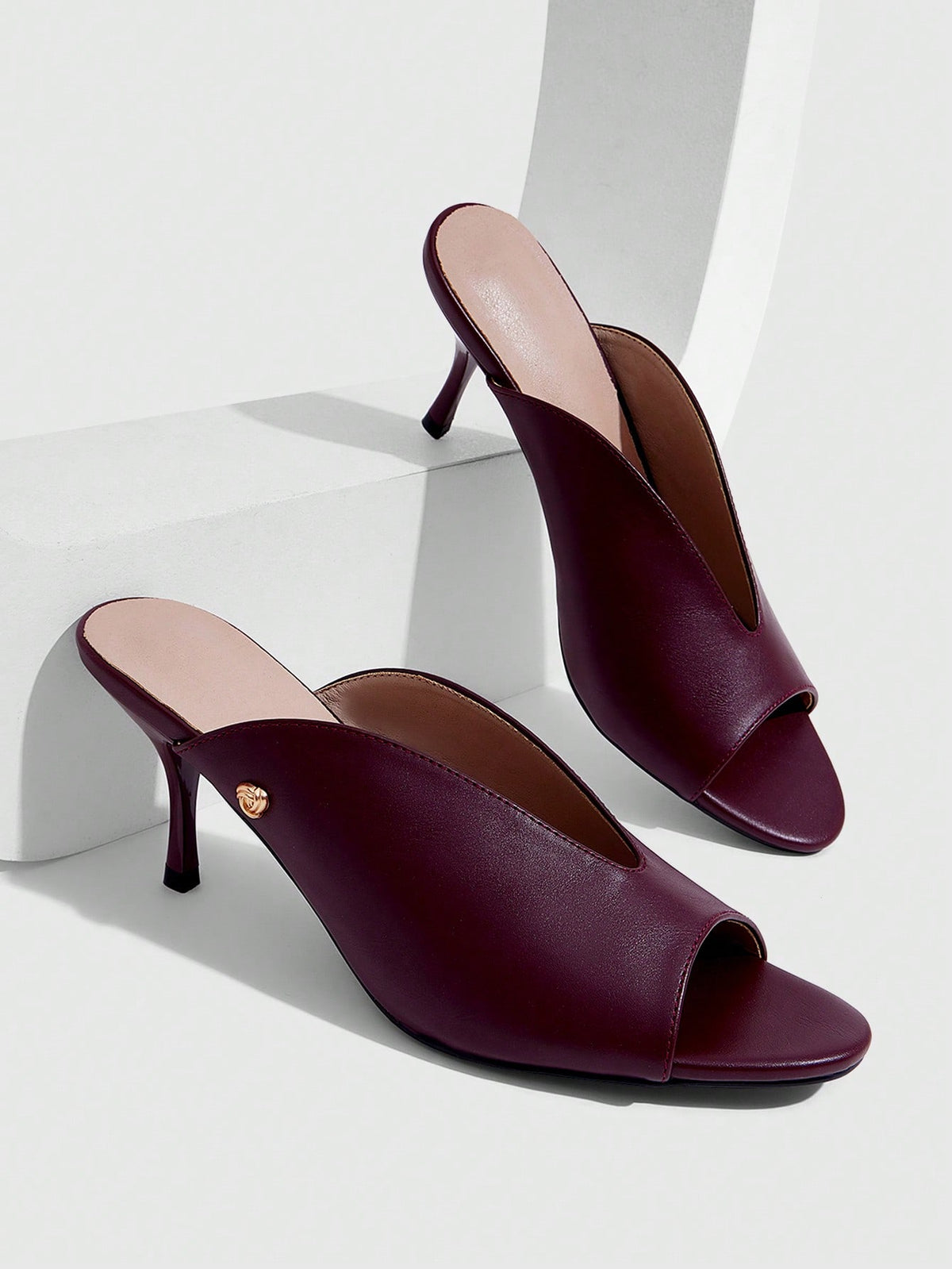 Women's open toe slingback platform sandals featuring a stiletto mid heel and smooth PU leather finish