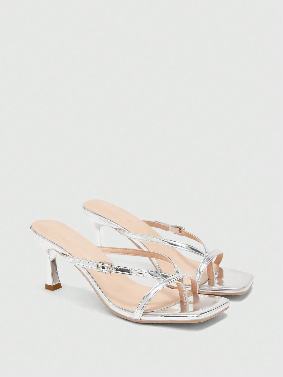 Burgundy square toe kitten heel flip-flops sandals with buckle slingback strap for women