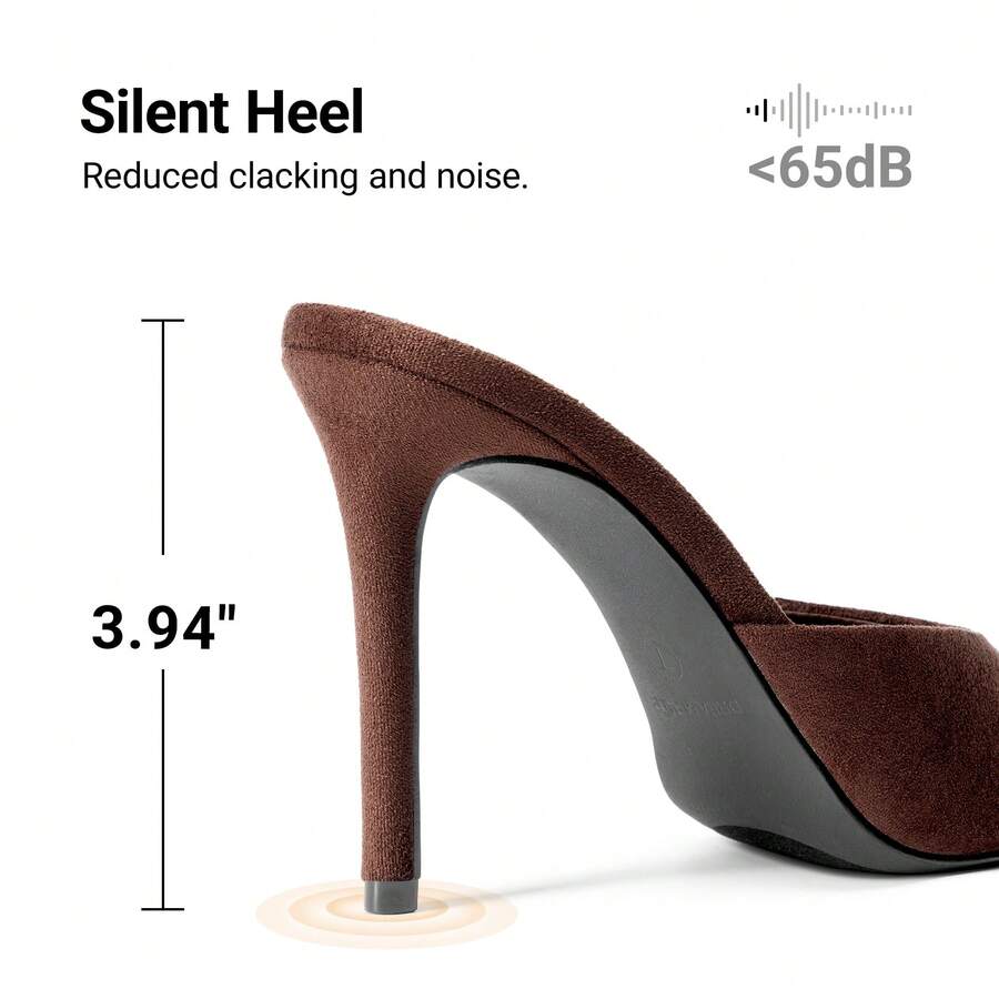 Women's peep toe stiletto mule sandals in white featuring a sleek high heel and slip-on design for party and wedding wear.