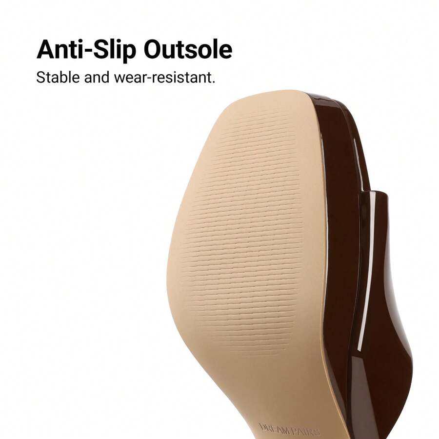 Women's minimalist open toe mule sandals featuring a chunky low heel, wide single strap, and slip-on design.