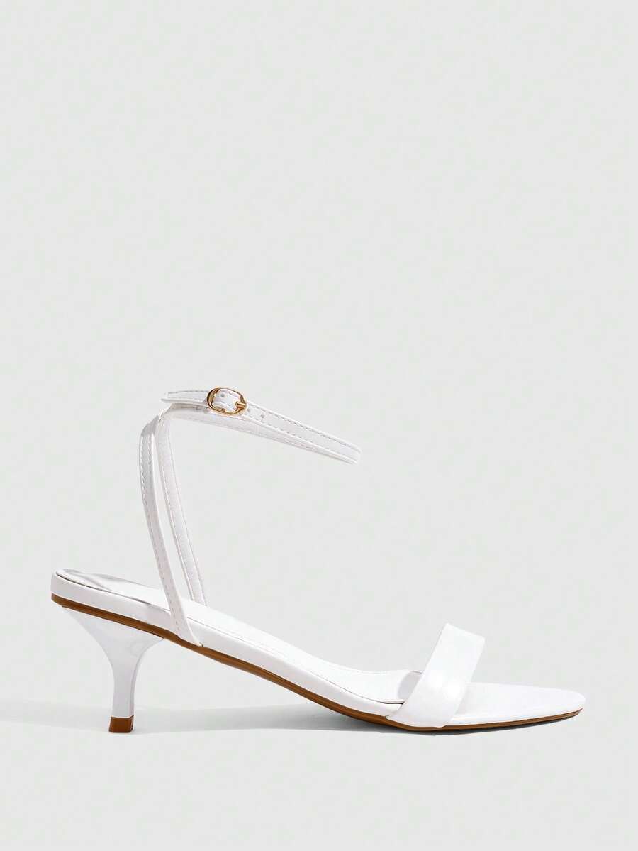 Women's open toe slingback high heel sandals with crisscross knot design and 5.5cm kitten heel