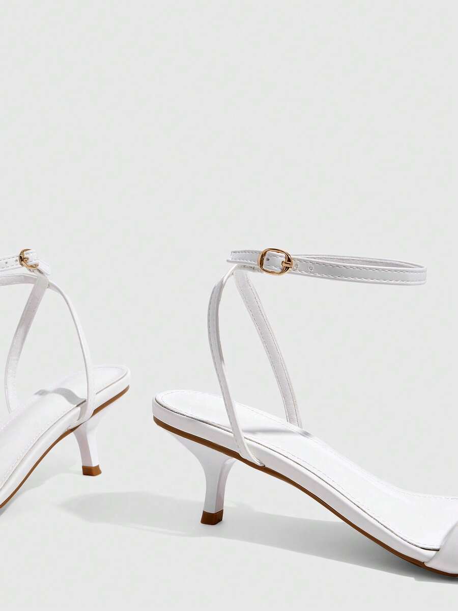 Women's open toe slingback high heel sandals with crisscross knot design and 5.5cm kitten heel