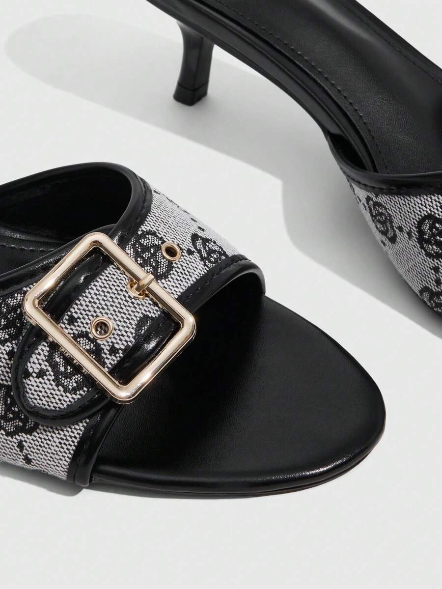 Women's elegant square toe stiletto high heel sandals featuring an open toe and sleek slingback strap