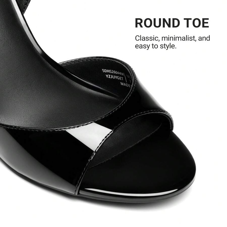 Women's open toe slingback stiletto high heeled sandals with 3.15-inch slim heel
