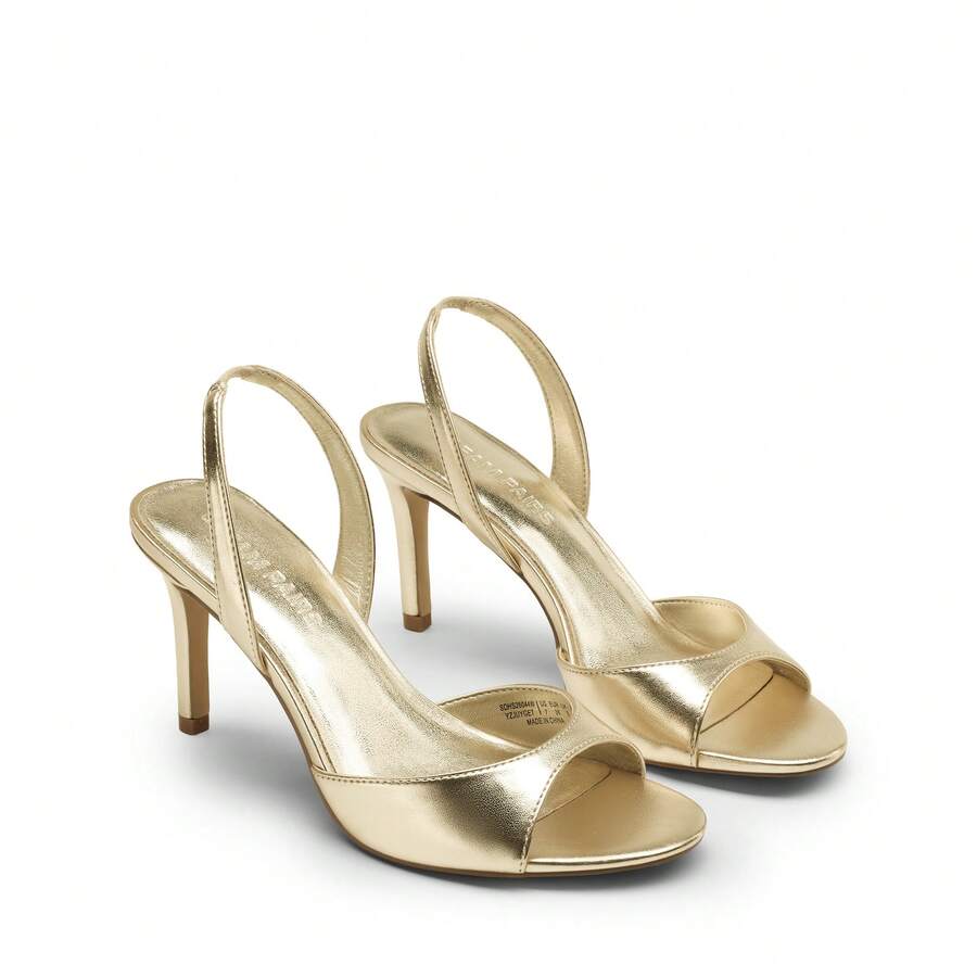 Women's open toe slingback stiletto high heeled sandals with 3.15-inch slim heel