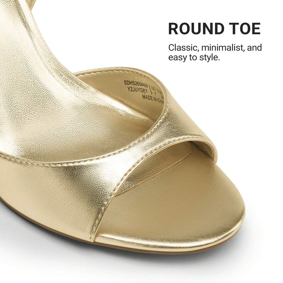 Women's open toe slingback stiletto high heeled sandals with 3.15-inch slim heel