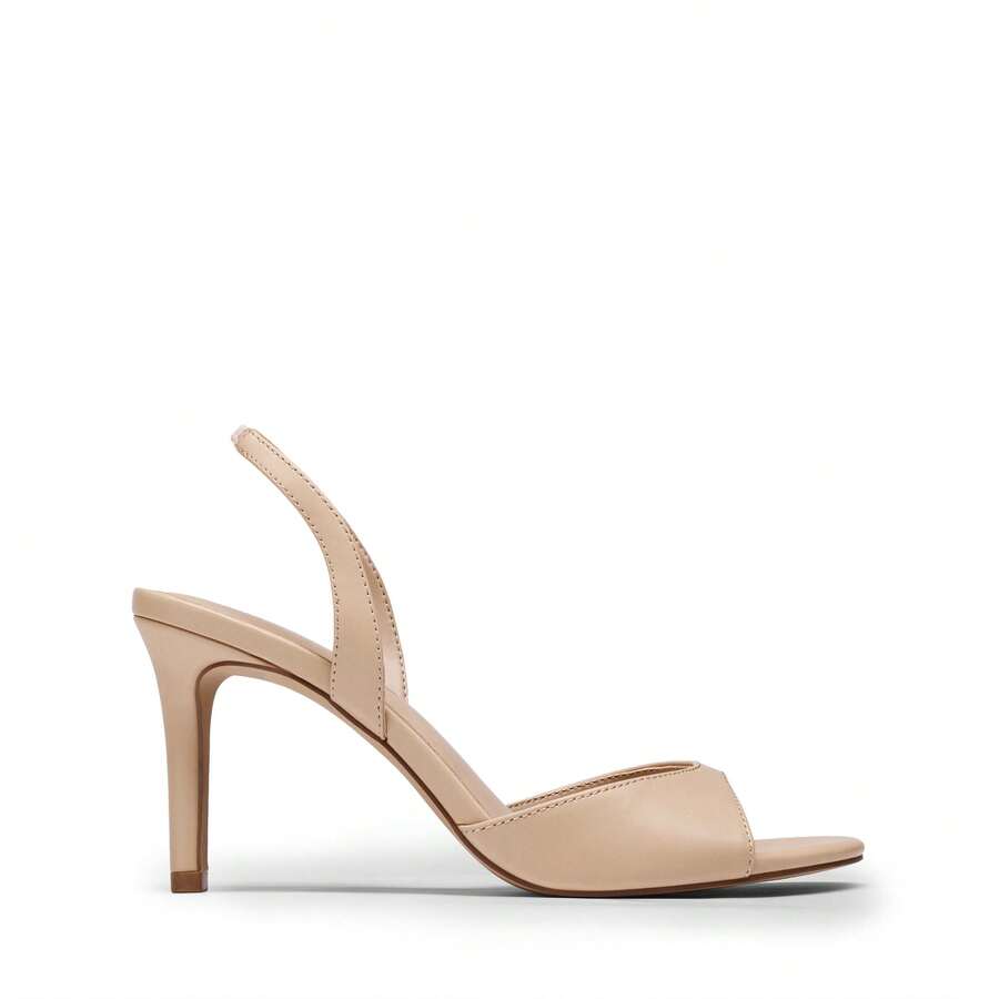 Women's open toe slingback stiletto high heeled sandals with 3.15-inch slim heel