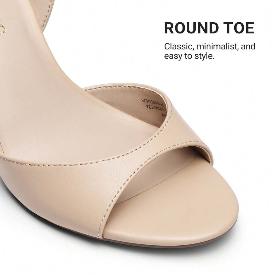 Women's open toe slingback stiletto high heeled sandals with 3.15-inch slim heel