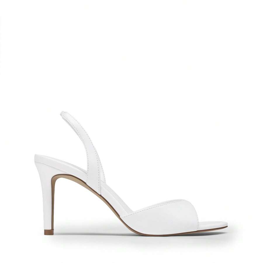 Women's open toe slingback stiletto high heeled sandals with 3.15-inch slim heel