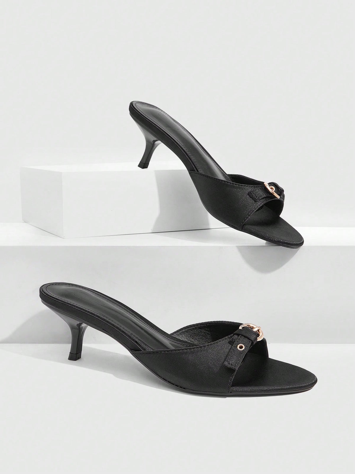 Women's elegant square toe stiletto high heel sandals featuring an open toe and sleek slingback strap