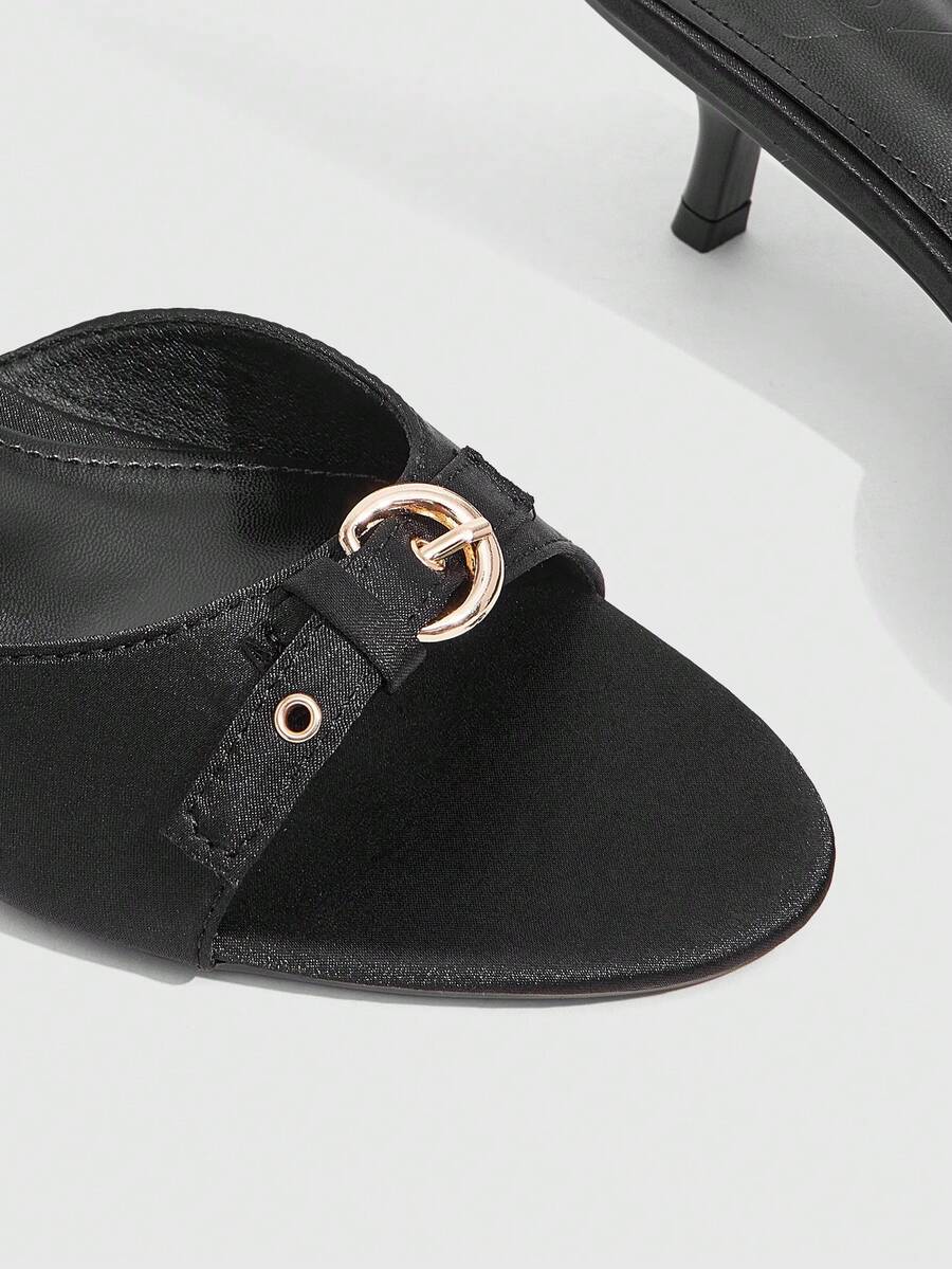 Women's elegant square toe stiletto high heel sandals featuring an open toe and sleek slingback strap