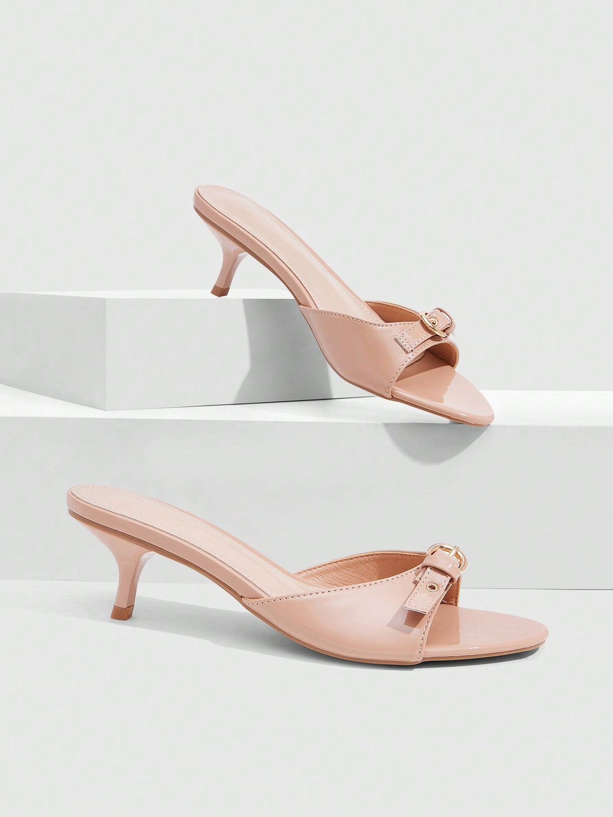 Women's elegant square toe stiletto high heel sandals featuring an open toe and sleek slingback strap
