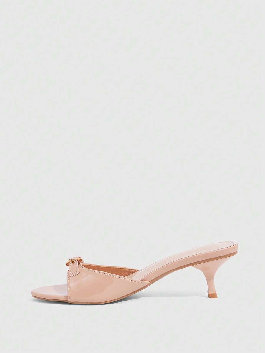 Women's elegant square toe stiletto high heel sandals featuring an open toe and sleek slingback strap