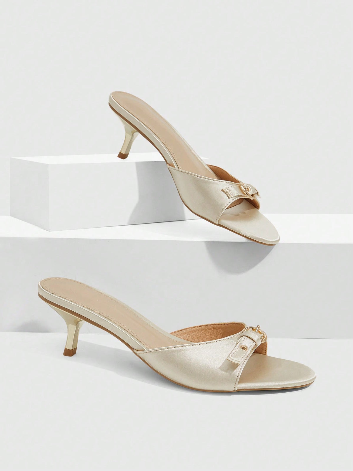 Women's elegant square toe stiletto high heel sandals featuring an open toe and sleek slingback strap