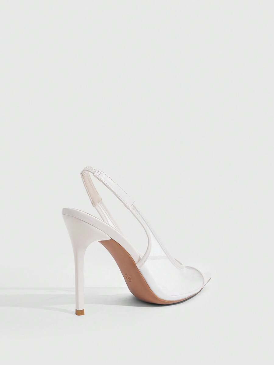 Women's pointed toe high heel shoes featuring breathable mesh detailing, stiletto heel, and adjustable ankle strap with buckle closure.
