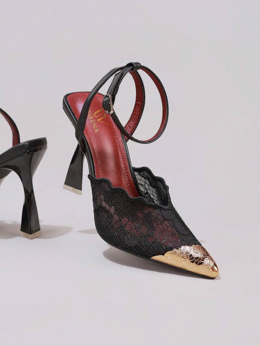 White pointed toe high heel stiletto sandals featuring lace patchwork, fringe trim, and an oversized bowknot accent.