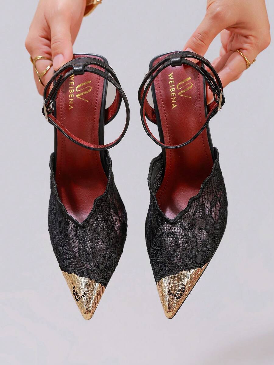 White pointed toe high heel stiletto sandals featuring lace patchwork, fringe trim, and an oversized bowknot accent.