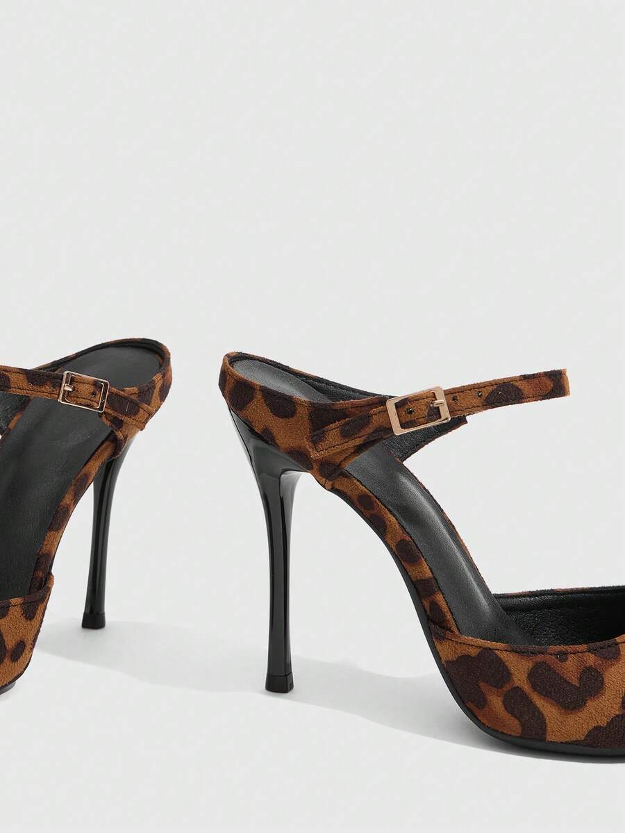 Burgundy pointed toe stiletto high heels with ankle strap buckle detail in patent PU leather
