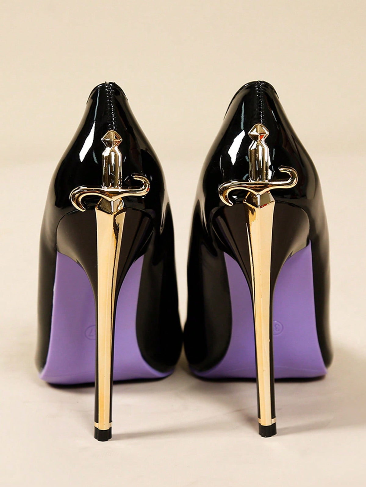 Glossy black pointed toe stiletto high heel pumps with bow detail for women