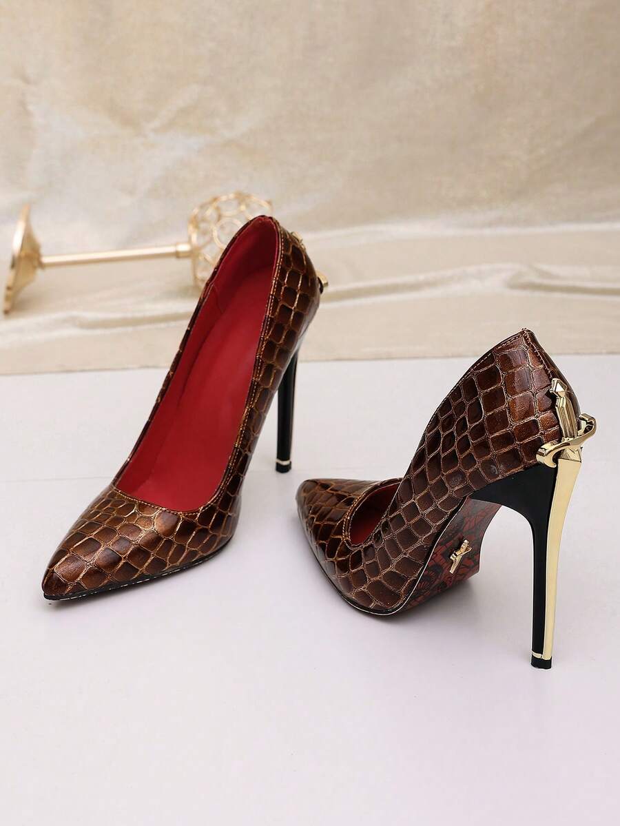 Glossy black pointed toe stiletto high heel pumps with bow detail for women