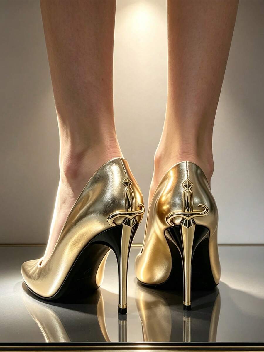 Glossy black pointed toe stiletto high heel pumps with bow detail for women