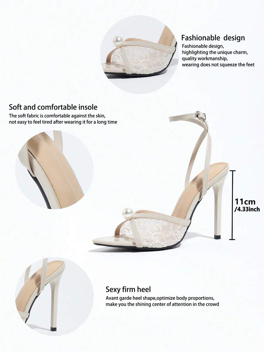 Burgundy open-toe high heels featuring an adjustable ankle strap with buckle closure and high stiletto heel.